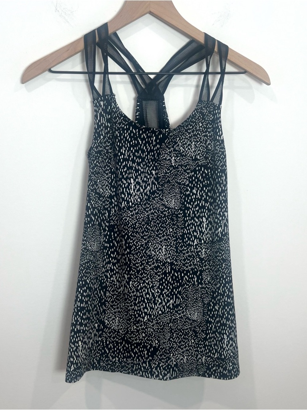 Fabletics Work Out Tank Speckled Print with Mesh Trim
